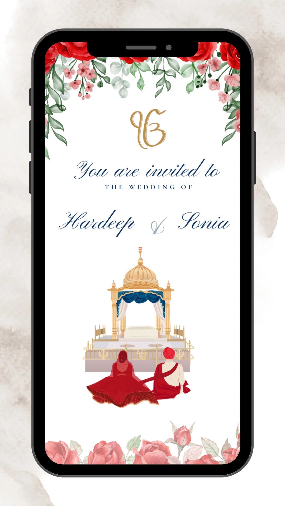 Sikh Wedding Video Invite, Done For You, Modern Traditional, Digital Invitation, Sikh Occasion, Engagement Jago Sangeet