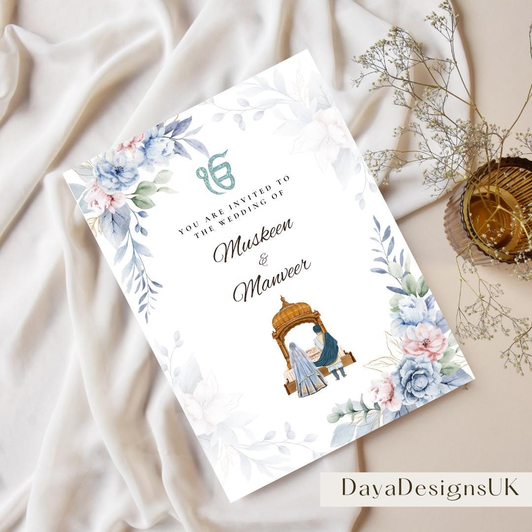Indian Wedding Invitation Template, 5 page Bundle, Complete Wedding Programme, Instant Download