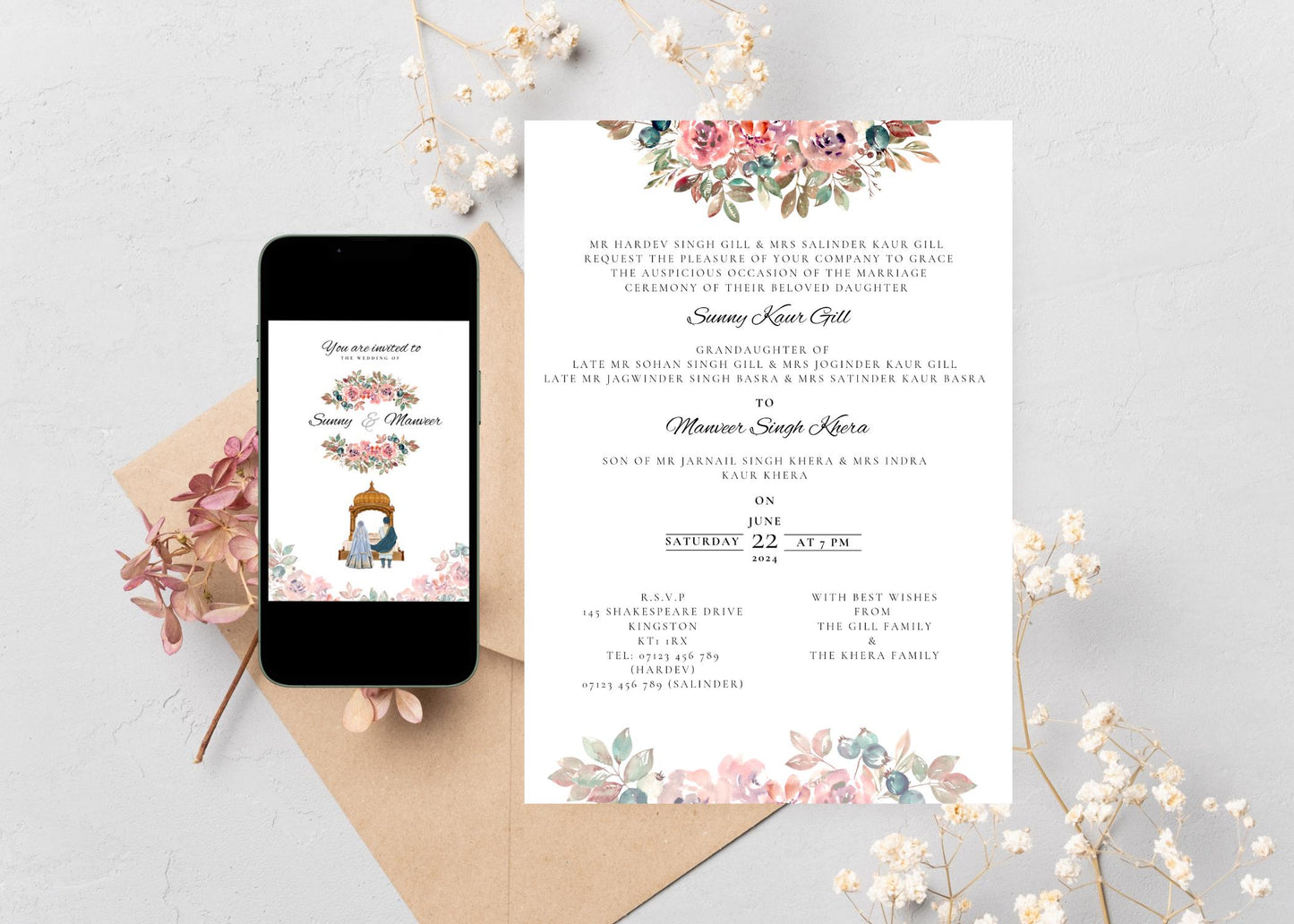 Bespoke Digital Indian Wedding Invitation, Full Wedding Programme, Done For You Service, Sit Back While I Create Your Invitation