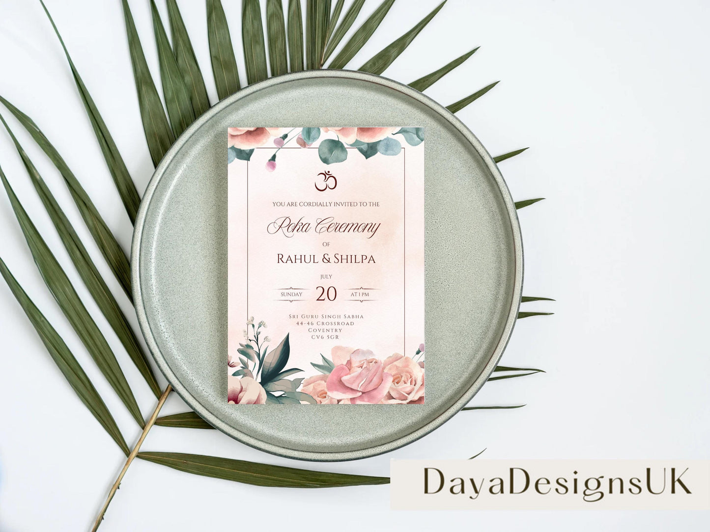 Editable Roka Chunni Takhar Ceremony Invite, Canva Download, Sikh Occasion, Hindu Engagement Invitation, Matching Welcome Sign Available