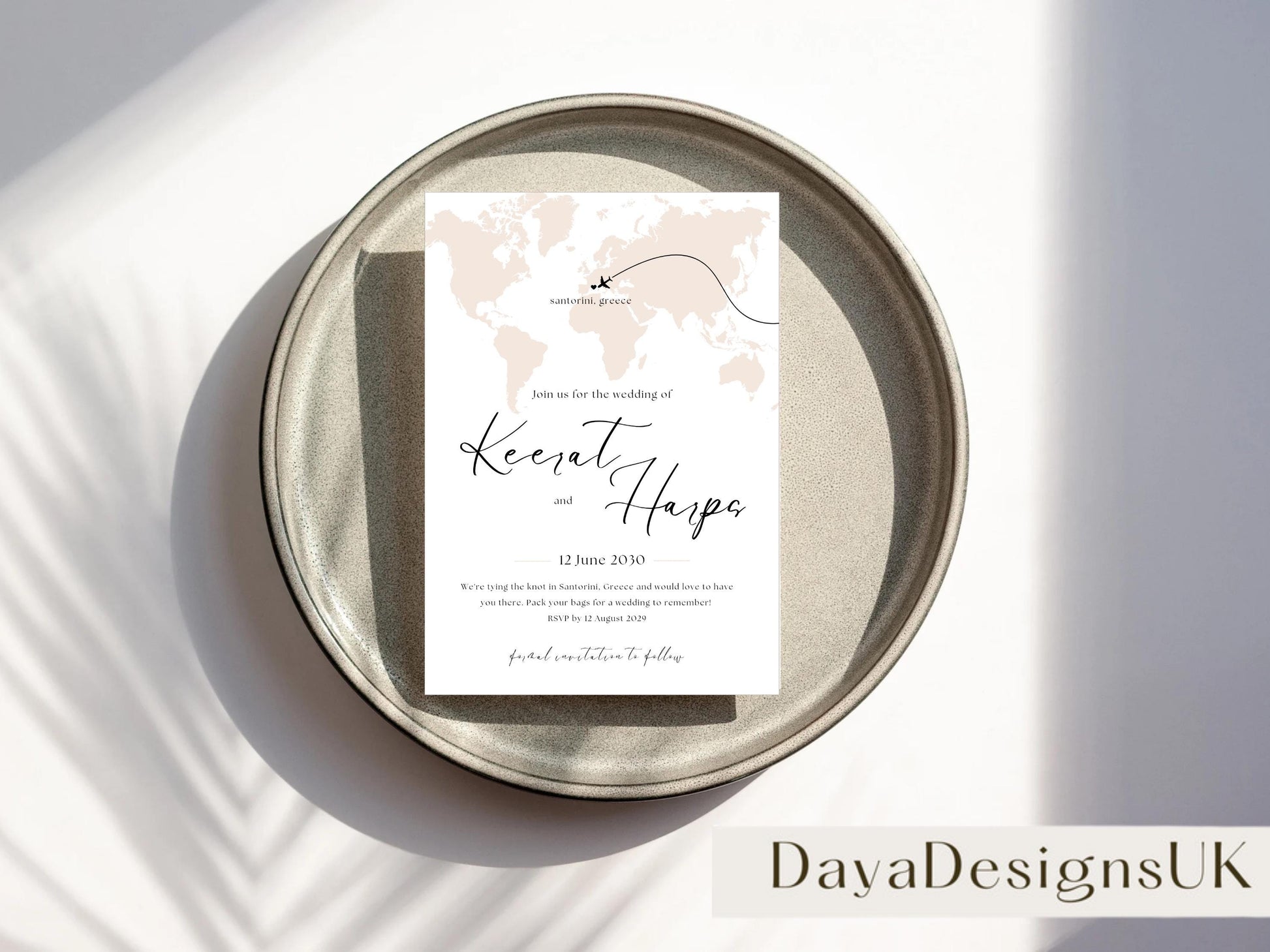 Destination Wedding Save the Date Digital Template Invitation – 2 Insert Sikh or Hindu Wedding | Nude Minimalist Aesthetic | Edit in Canva