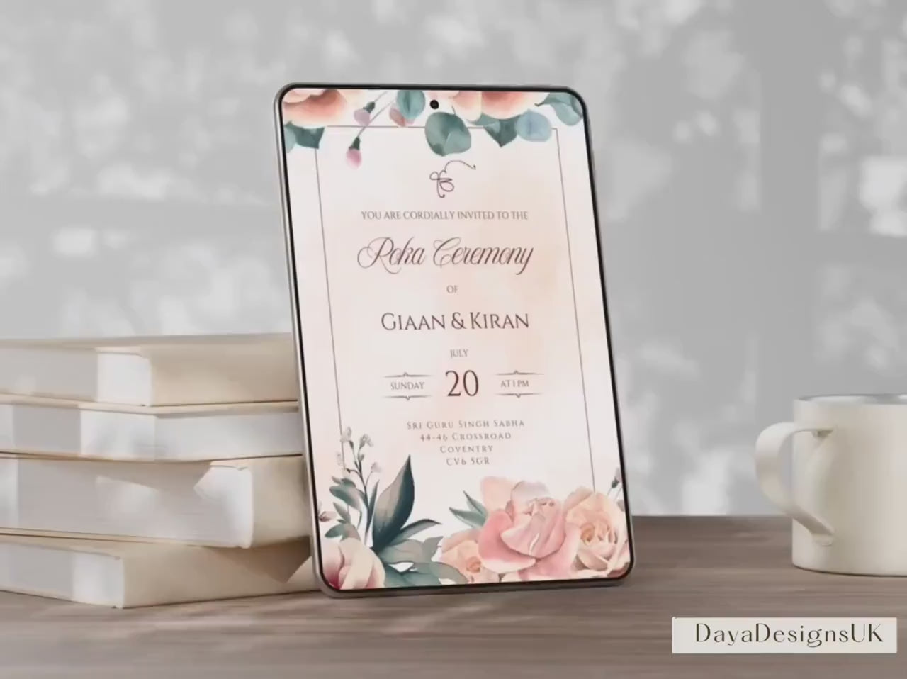 Editable Roka Chunni Takhar Ceremony Invite, Canva Download, Sikh Occasion, Hindu Engagement Invitation, Matching Welcome Sign Available