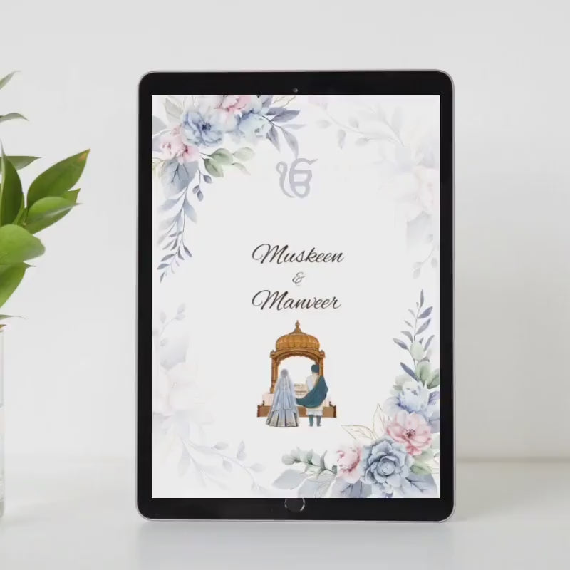 Indian Wedding Invitation Template, 5 page Bundle, Complete Wedding Programme,  Instant Download, Add Your Soundtrack